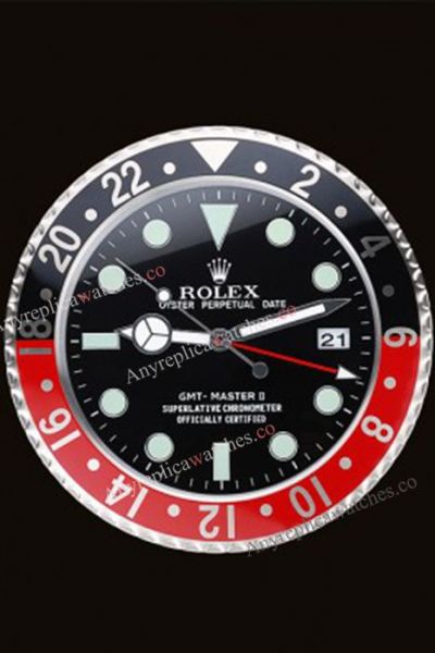 Rolex GMT Master II Wall Clock Replica / Red & Black Bezel